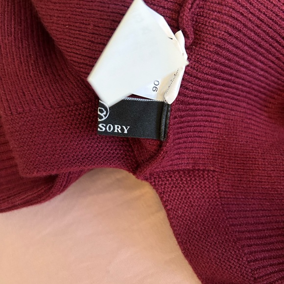 LILLUSORY Women's Turtleneck Oversized Sweater Tunic Pullover *Wine Red* - Picture 8 of 9